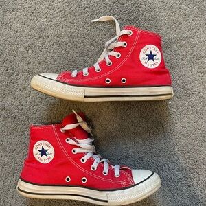 Converse Red and White High-Tops